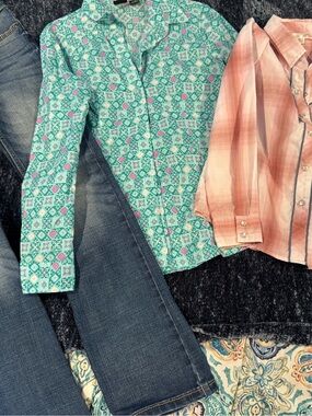 Girls western riding wear 2 shirts and 1 jeans